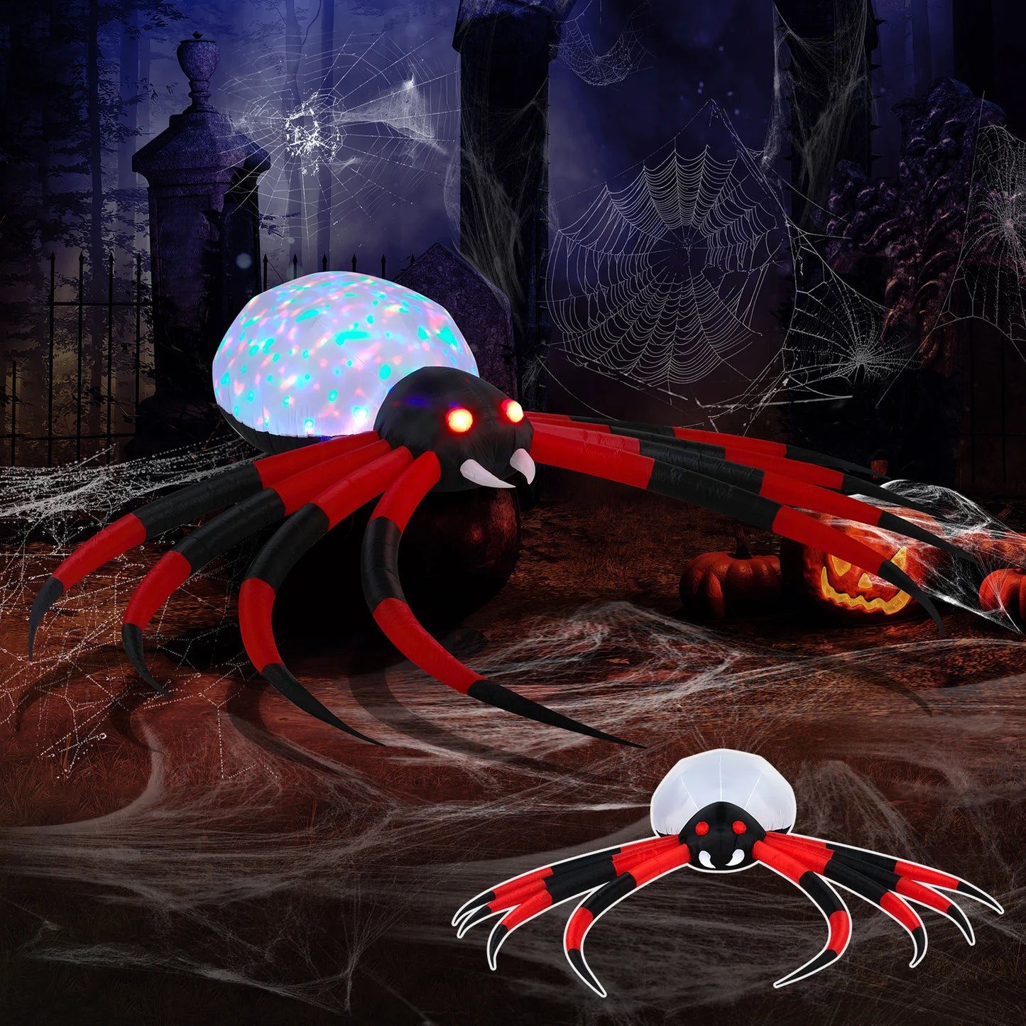 11.8ft Big Spider Inflatable Rotating Lamp Plate With LEDs