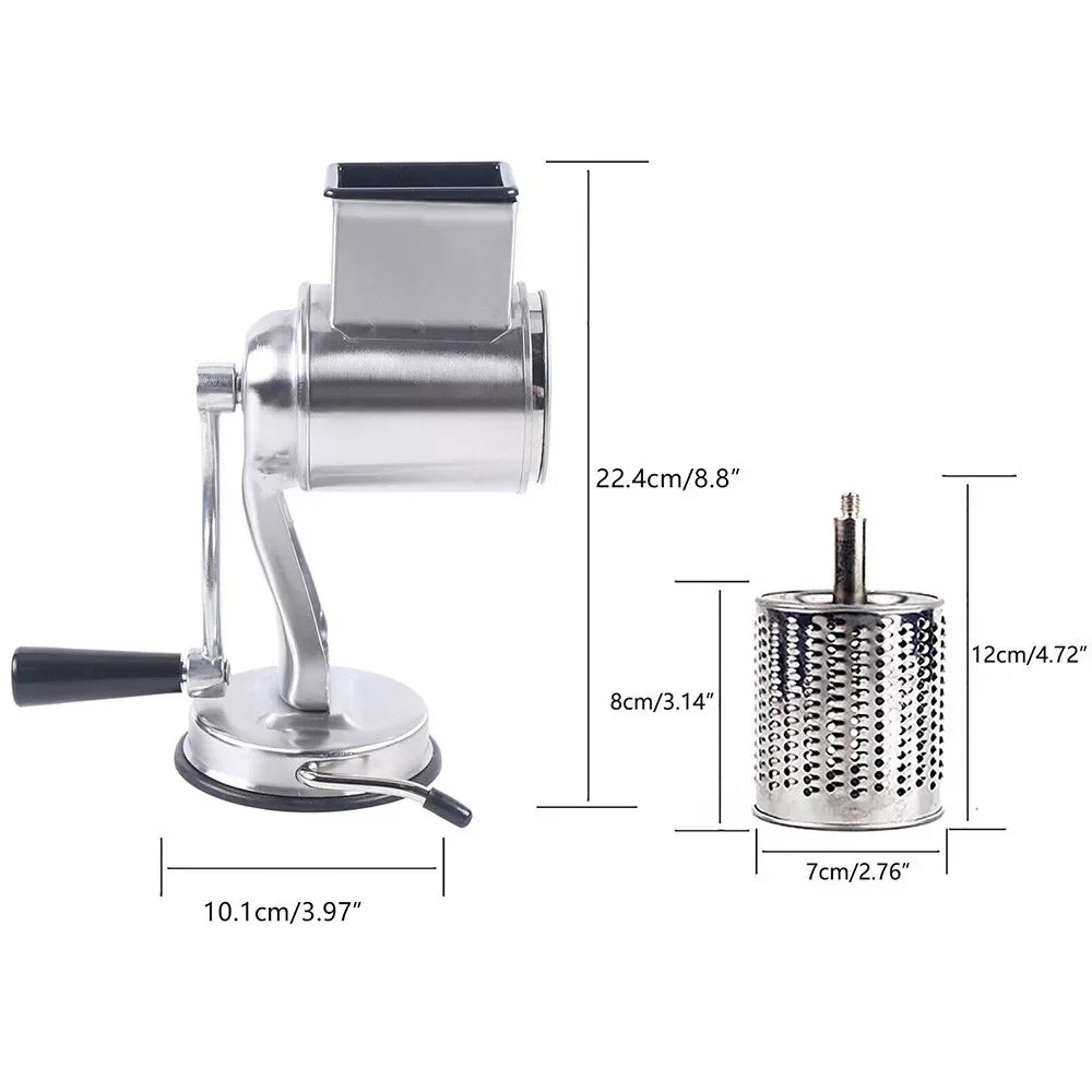 Stainless Steel Rotary Cheese Grater With Five Blades