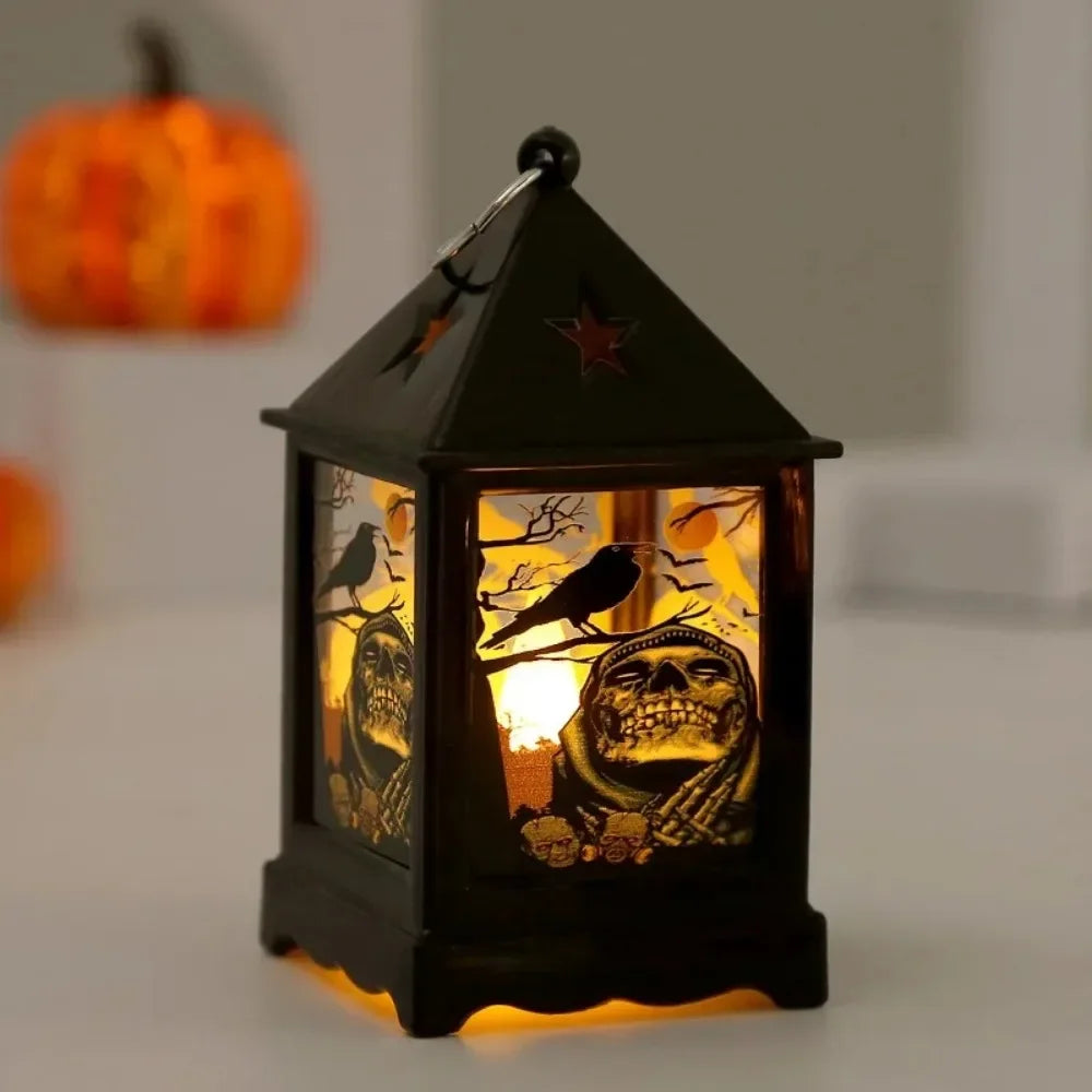 Halloween Storm Lantern LED Pumpkin Lamp Night Light