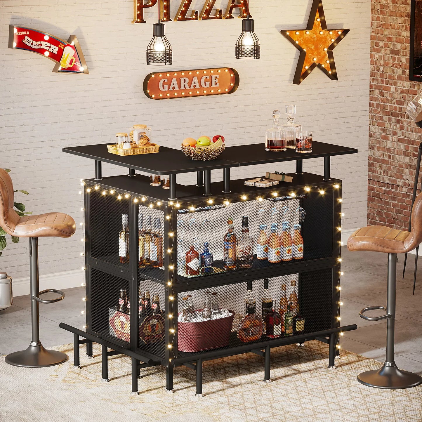 Tribesigns Modern Home Bar Unit Mini Liquor Table Cabinet