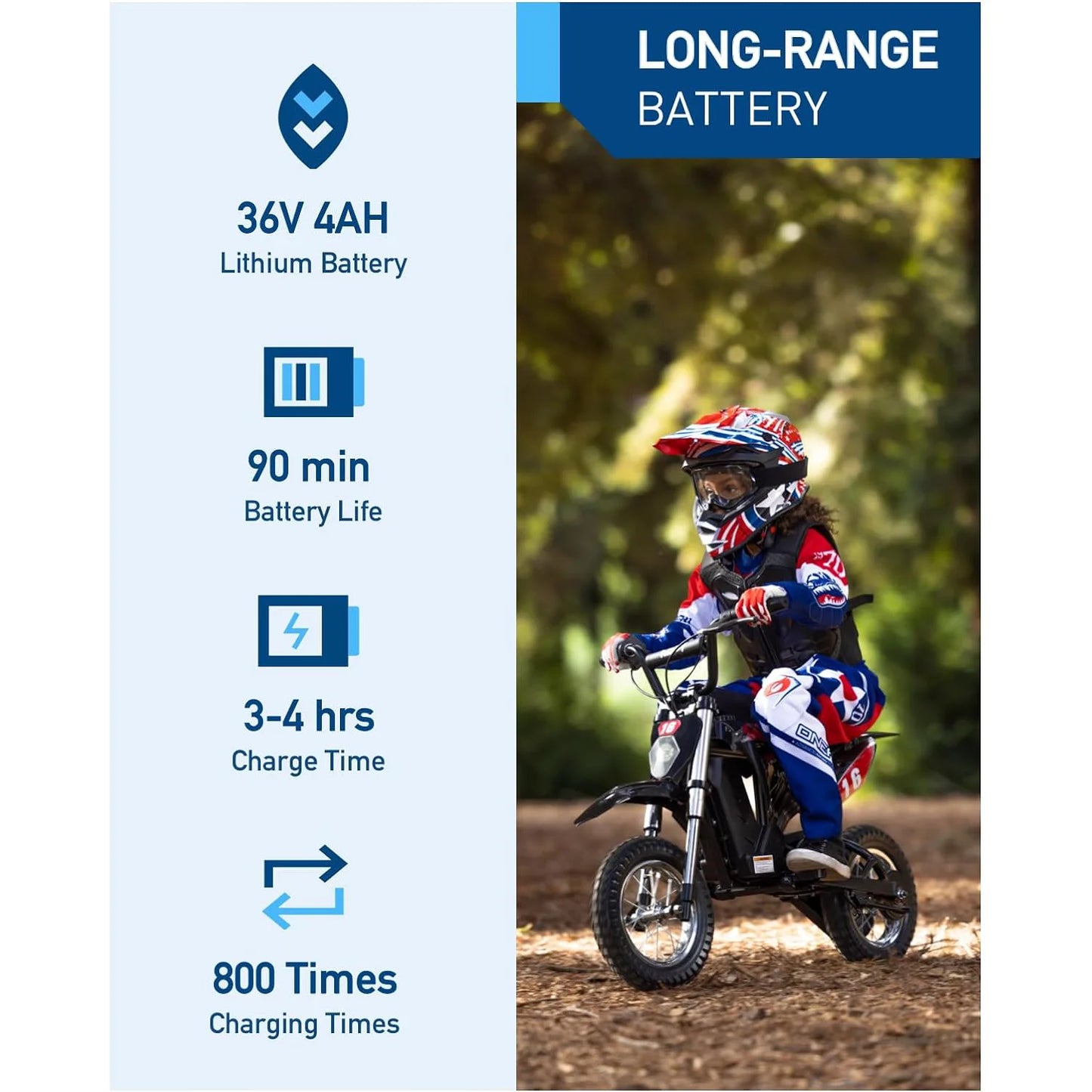Hiboy 36V 300W Electric Kids Motorcycle Speed Modes 3 to 10