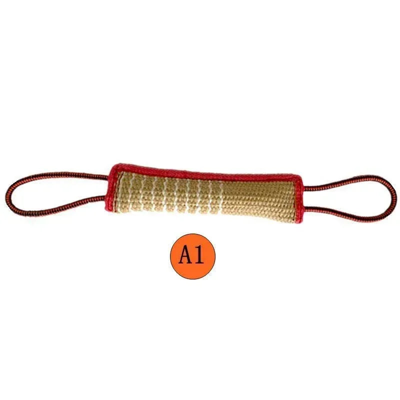 Dog Tug Rope Pillow Chew Toy Hemp Linen Durable Interactive