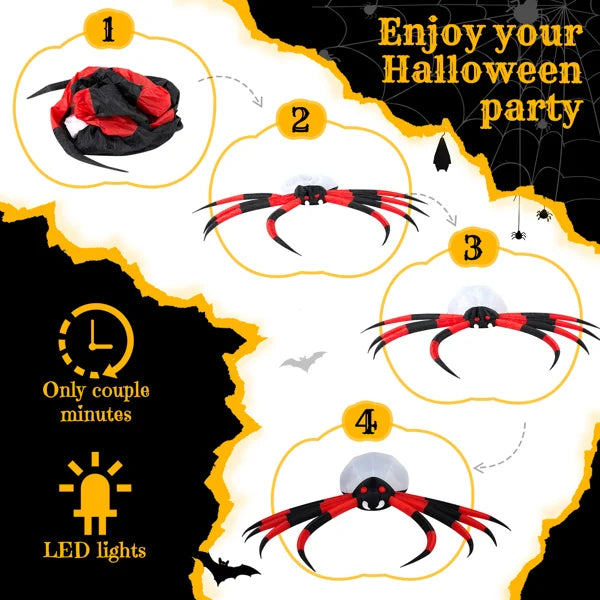 11.8ft Big Spider Inflatable Rotating Lamp Plate With LEDs