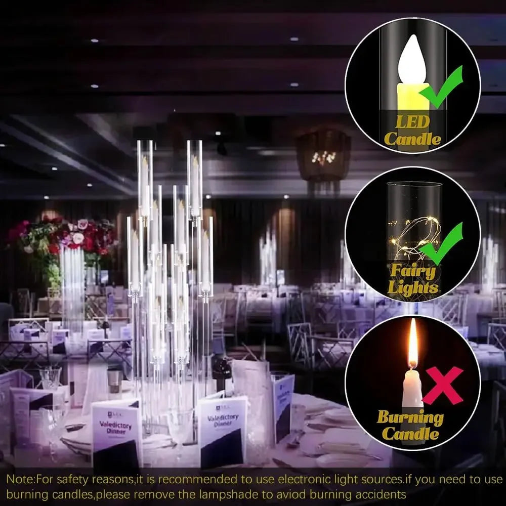 Acrylic Candelabra Centerpiece 10 Arm For Wedding Tables