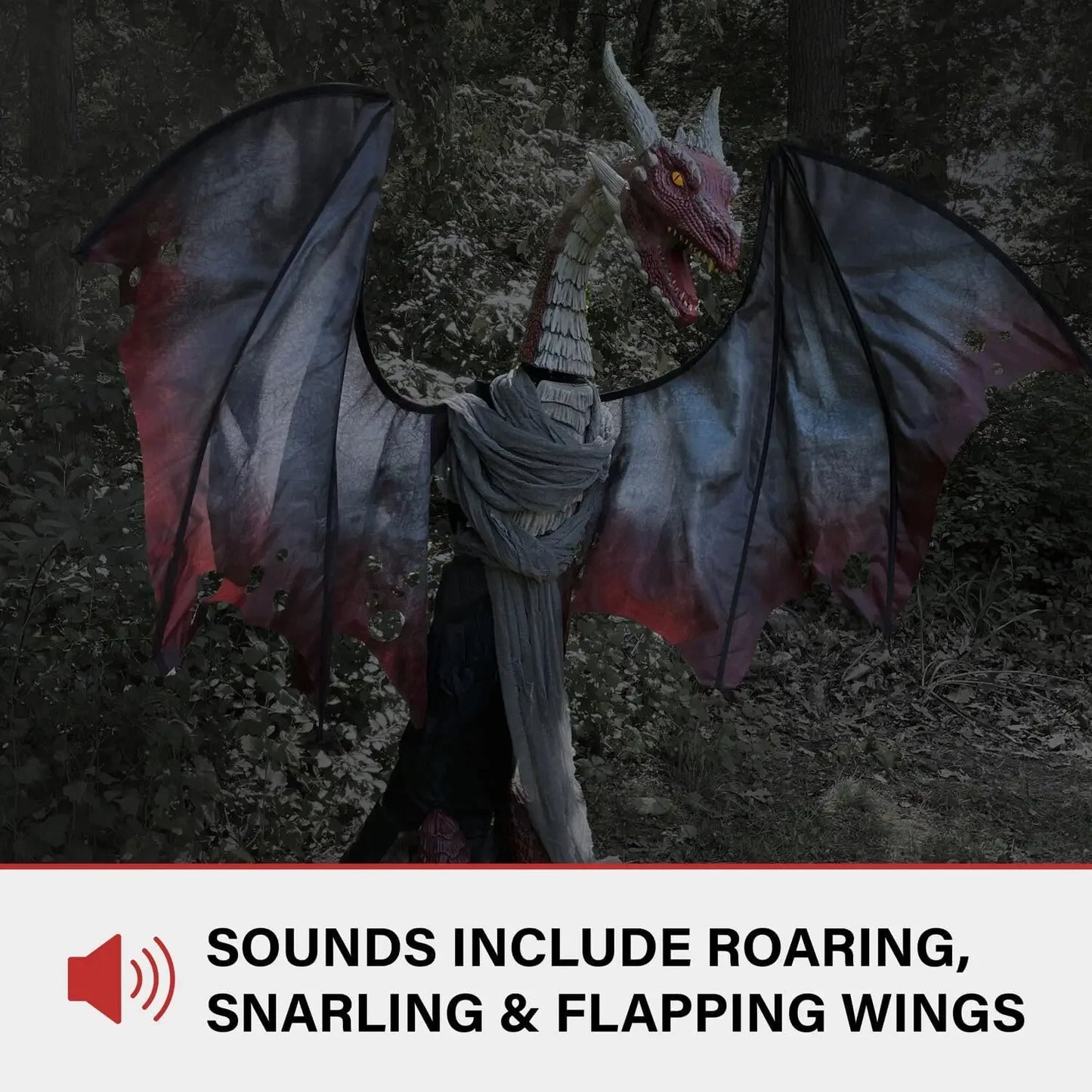 6 Ft Tall Brimstone Dragon Motion Activated Halloween Animatronic Indoor Outdoor Decoration