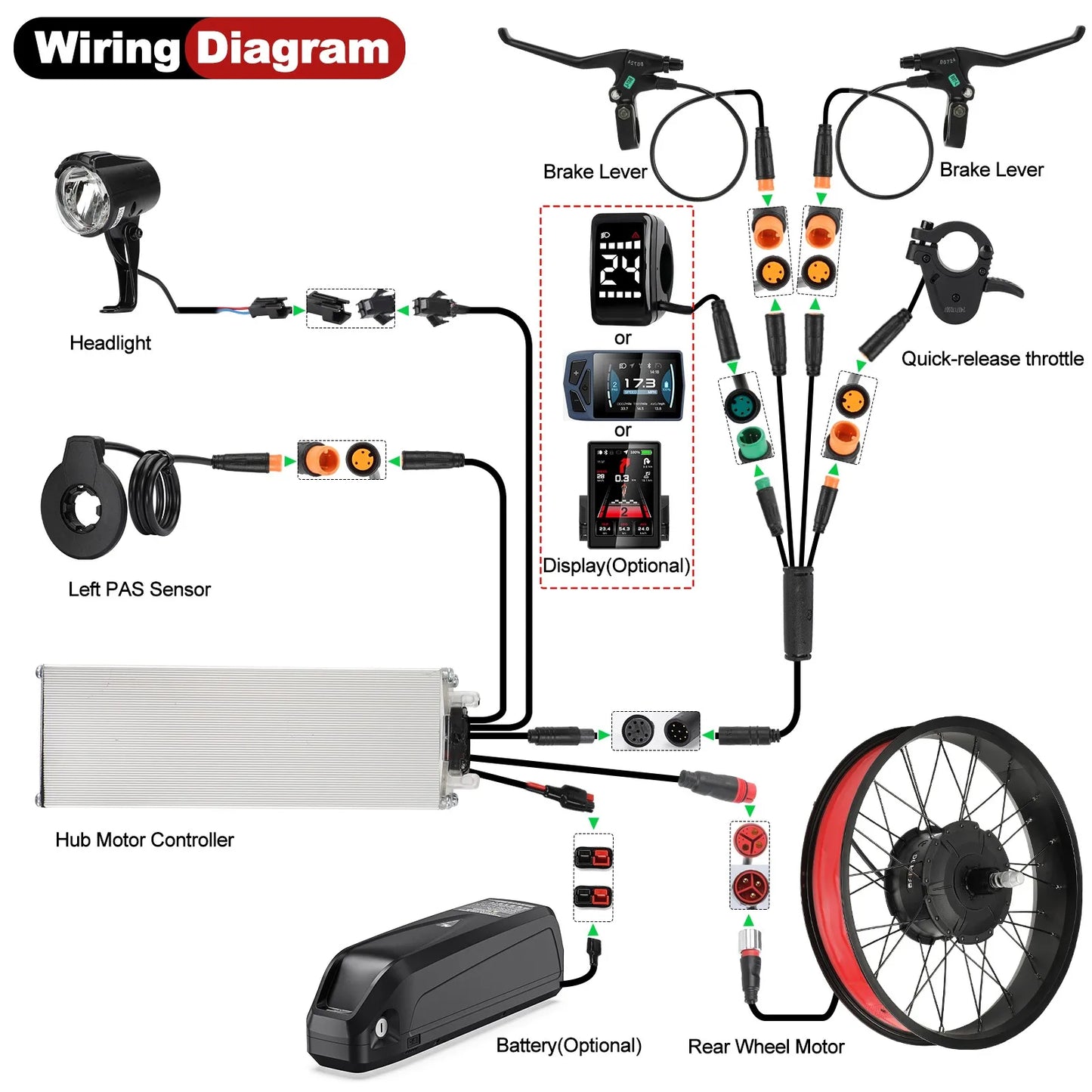 Bafang 750W Ebike Conversion Kit Rear Hub Motor For FatBike