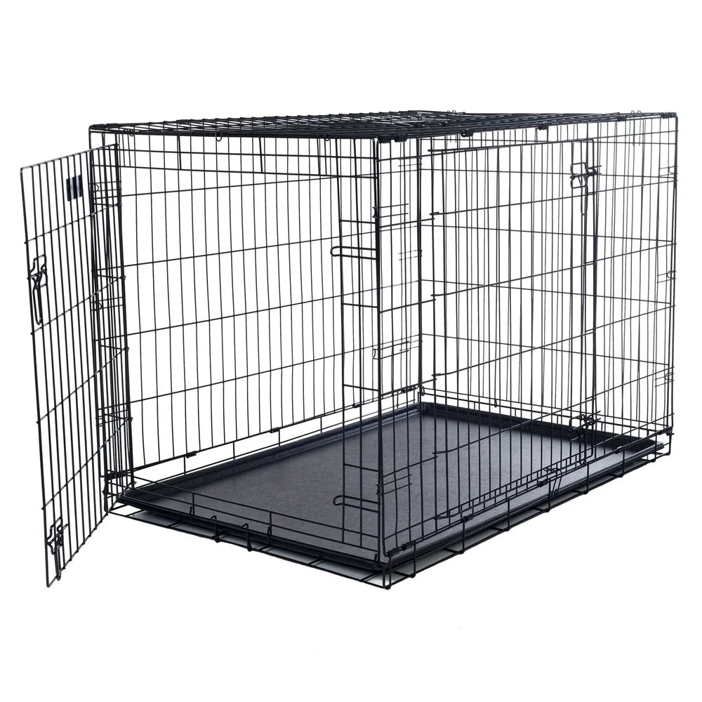 36 Inch Double Door Dog Crate Portable Kennel With Divider