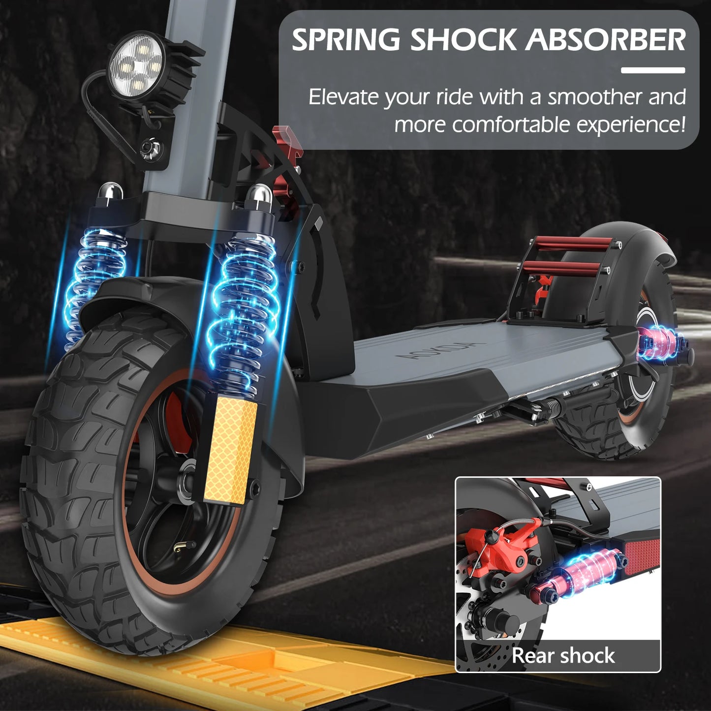 Electric Scooter 800W Peak Power 48V 12.5AH Battery City Transportation 10 Inch All Terrain Tire Foldable E Scooter