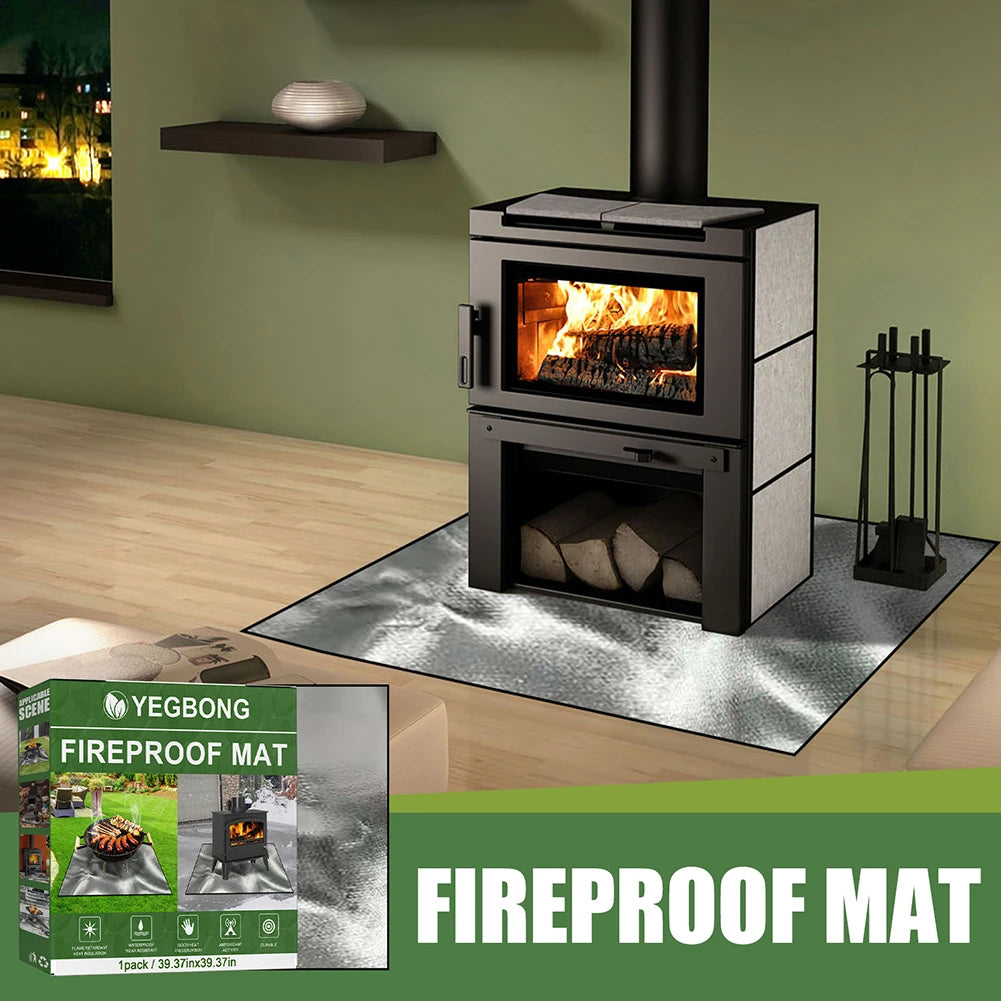 100cm Square Griddle BBQ Mat 3 Layer Fire Retardant Outdoor
