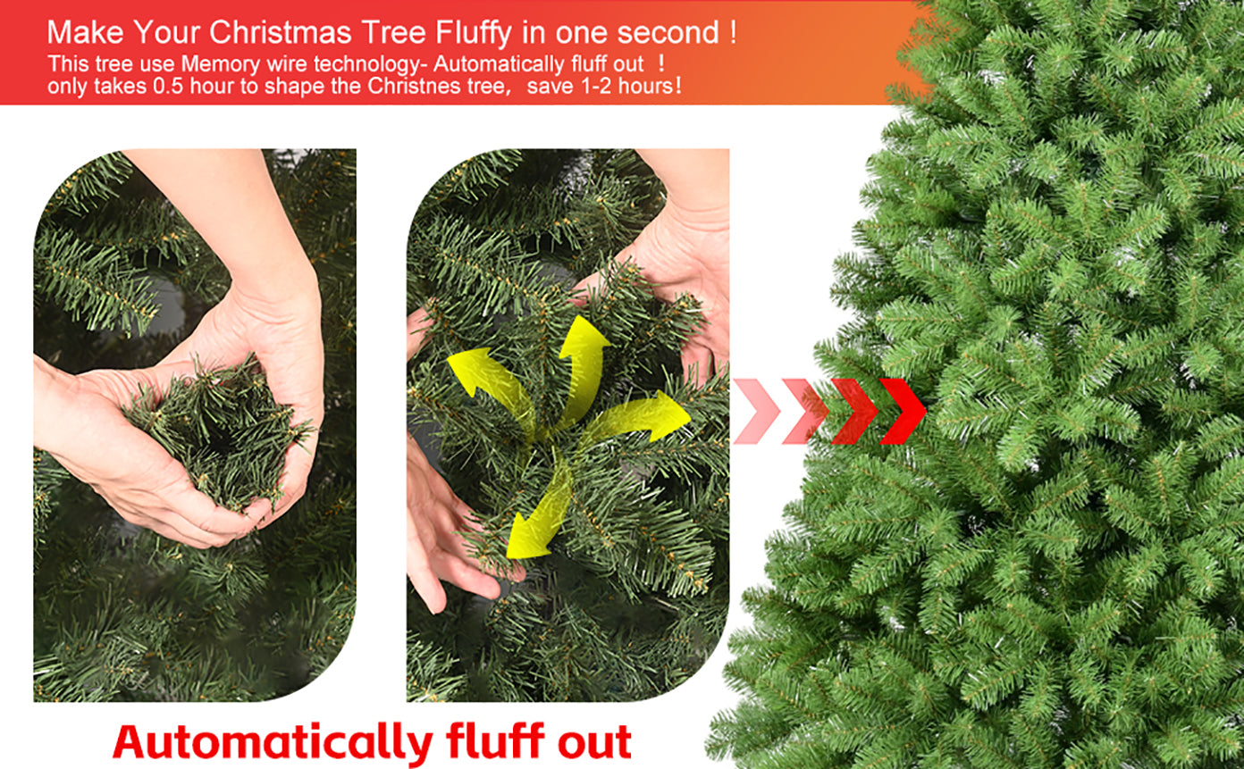 7ft Hinged Christmas Tree With Memory Wire 1064 Tips