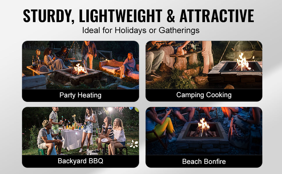 SucceBuy Fire Pit Ring 36x36 Outer 30x30 Inner Height 10in