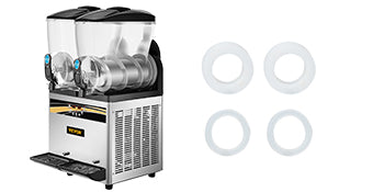 SucceBuy 2x15L Commercial Slushy Machine Margarita Maker 1000W Stainless Steel Smoothie Frozen Drink Maker