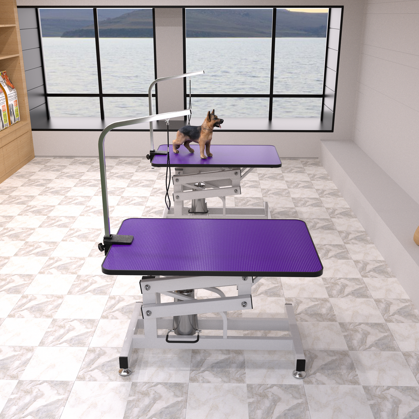 42.5 Inch Hydraulic Dog Grooming Table Non Slip Surface And Adjustable Height