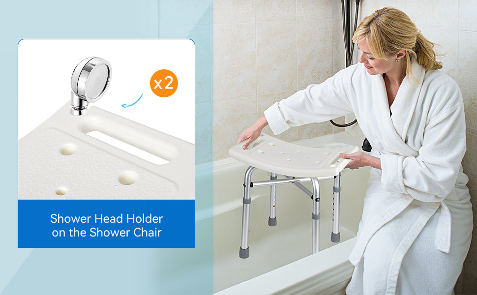 Shower Bench With Adjustable Height And Slip Resistant 350Lb