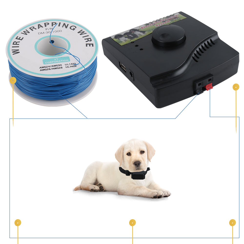 Electric Dog Fence System Pet Containment Shock Collar Yard Garden Waterproof