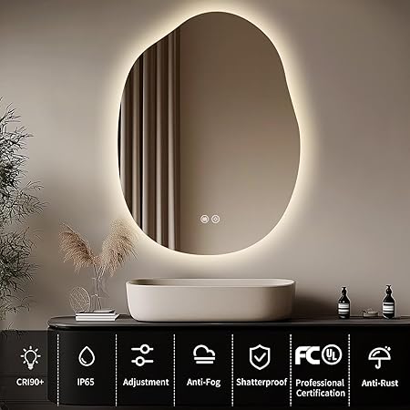 LED Bathroom Mirror Lights 26x38 Dimmable 3 Colors