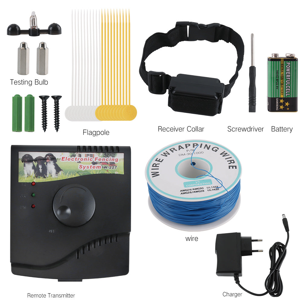 Electric Dog Fence System Pet Containment Shock Collar Yard Garden Waterproof