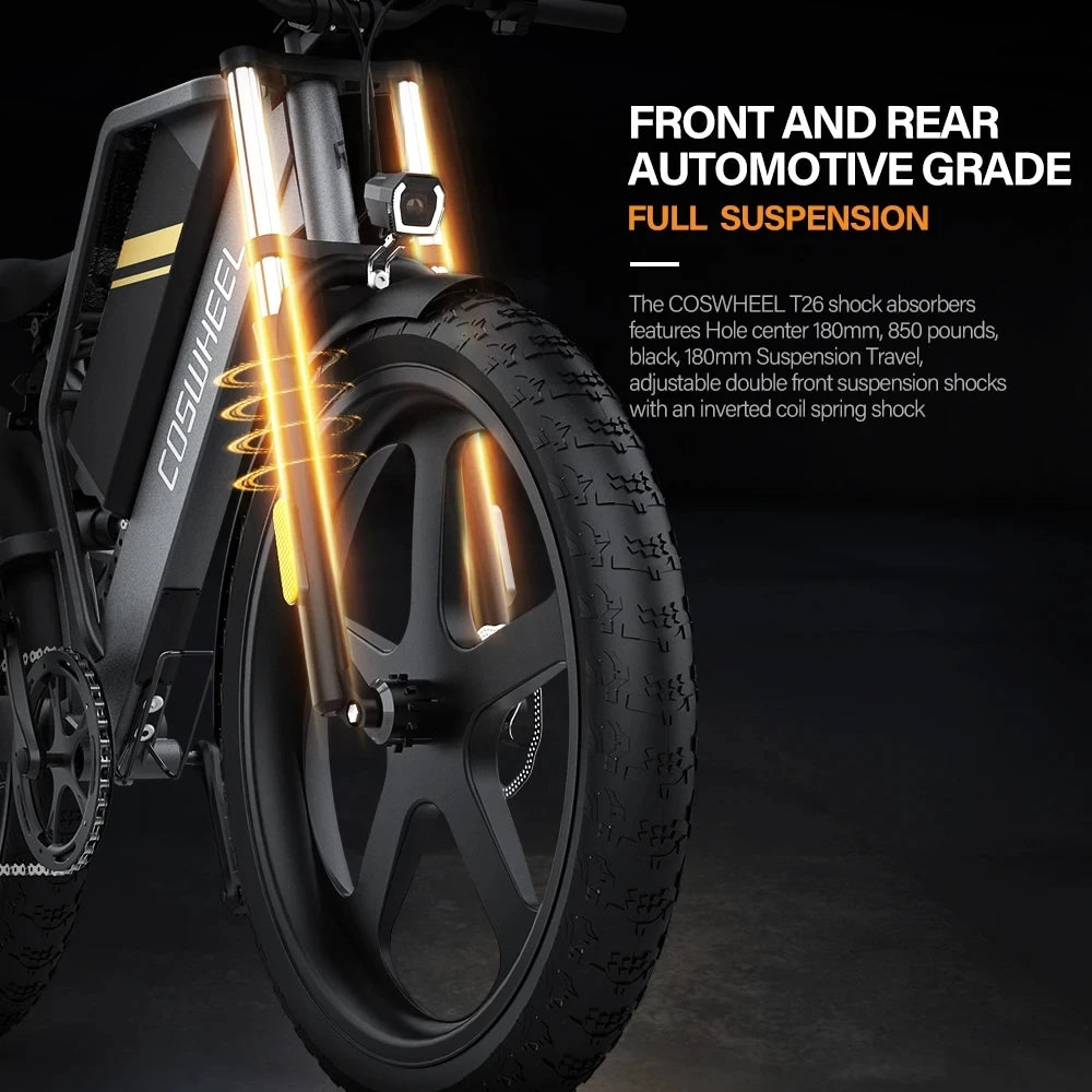Coswheel T26 Electric Bike 26 Inch Fat Tire Ebike 1500W
