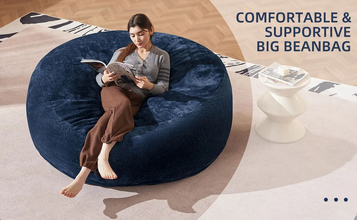 Giant Bean Bag Chair With Filling Included For Living Room