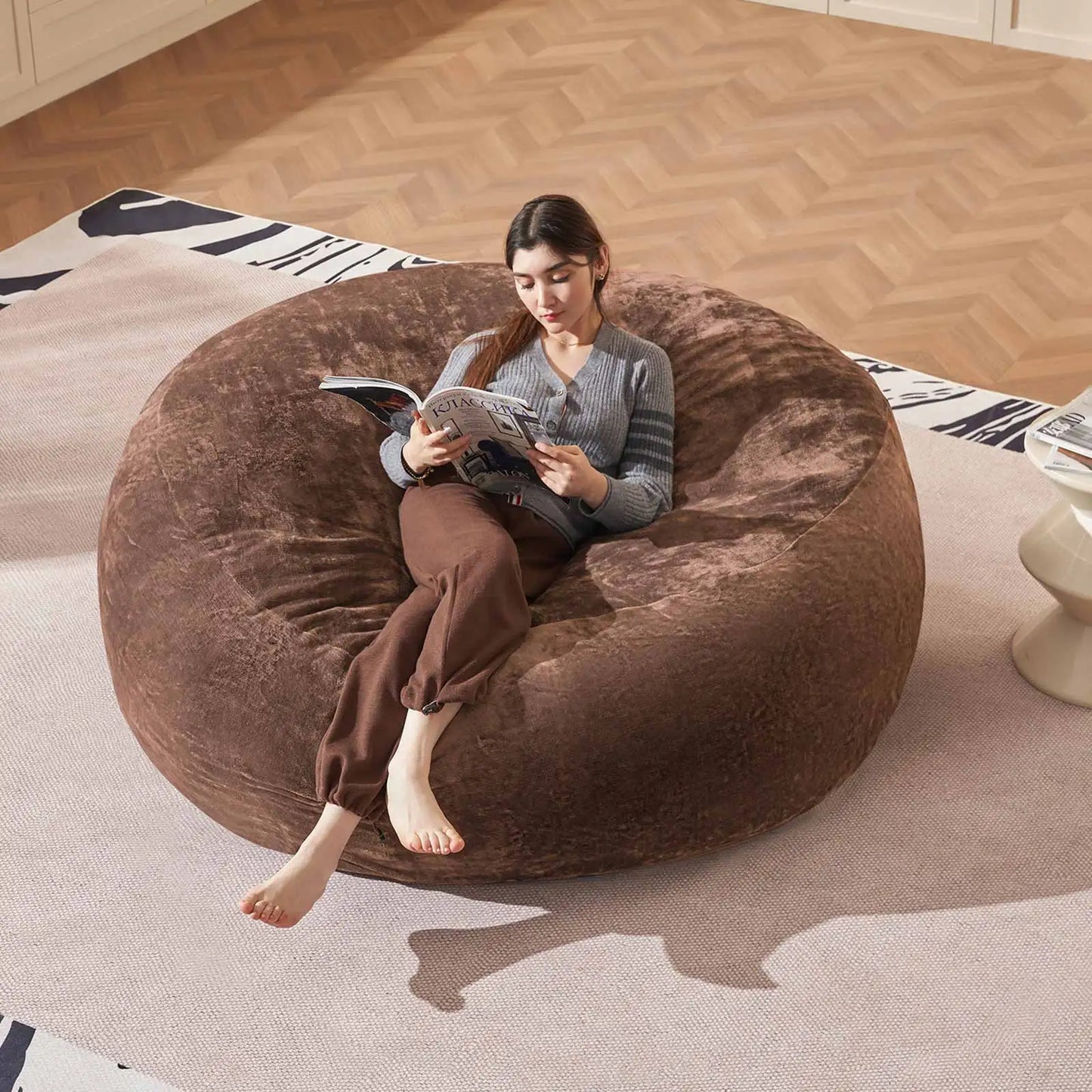 Giant Bean Bag Chair With Filling Included For Living Room
