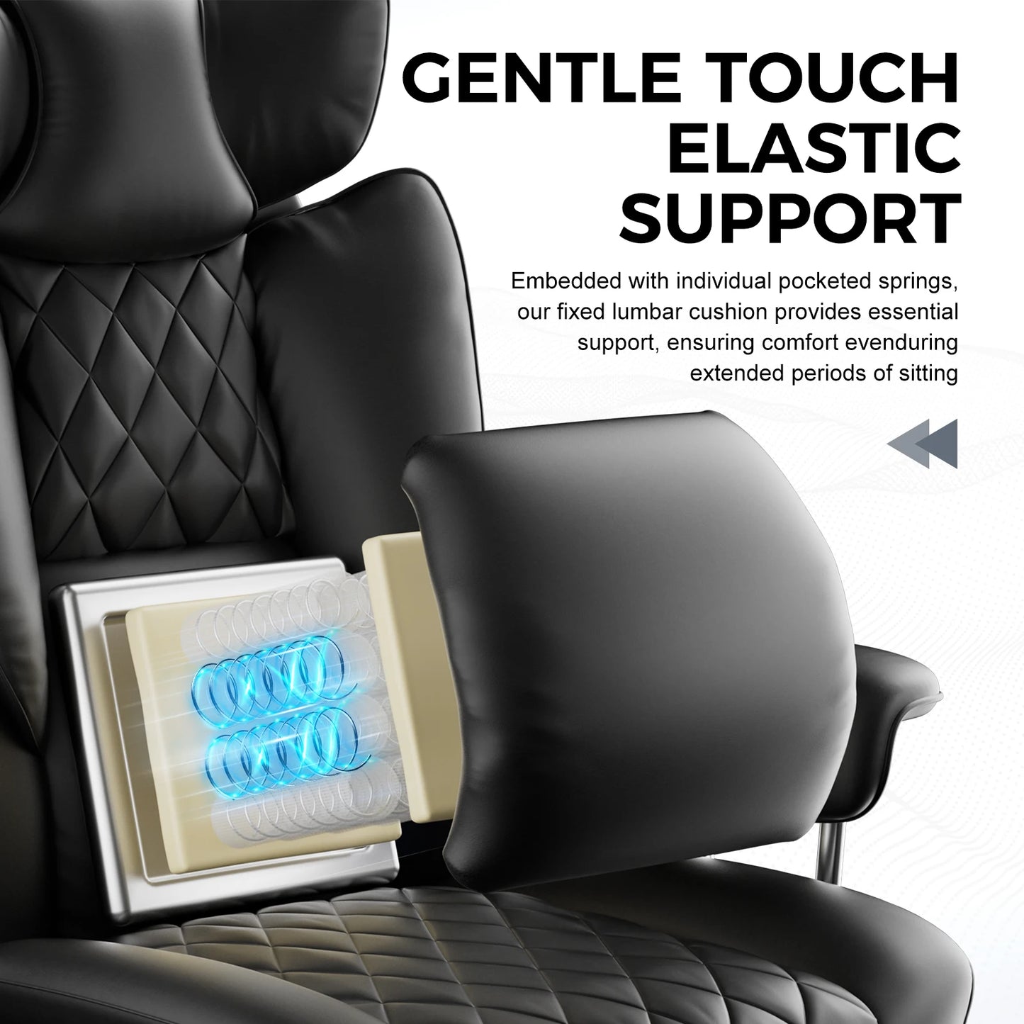 Big and Tall Gaming Chair With Pocket Spring Lumbar Support And Footrest