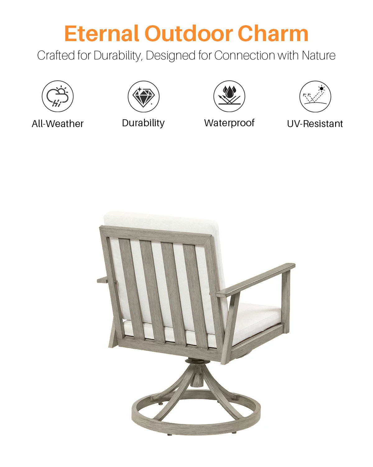 SeeHill 9 Piece Patio Swivel Dining Set With Aluminum Table And 8 Chairs
