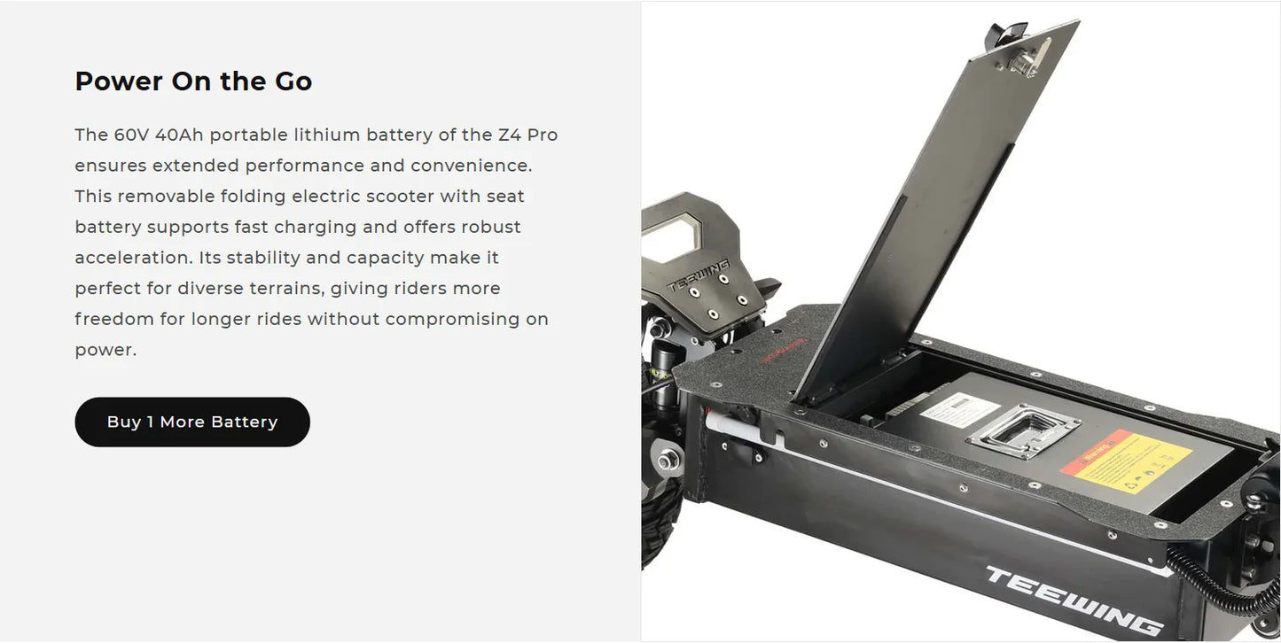 Teewing Z4 Pro Electric Scooter 8000W Folding 60V 40Ah