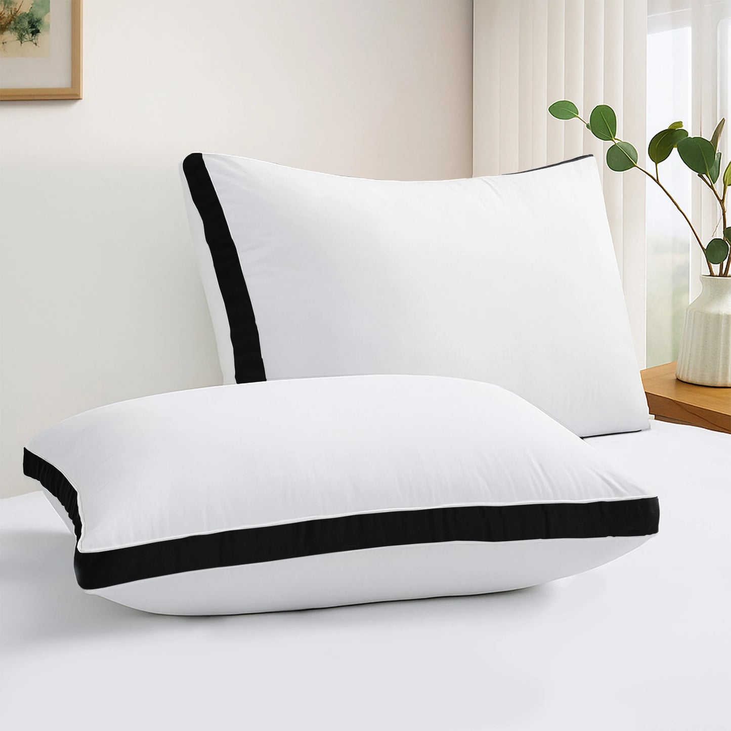 Lux Decor Bed Pillows Set Of 2 Hotel Quality Gusseted Down Alternative