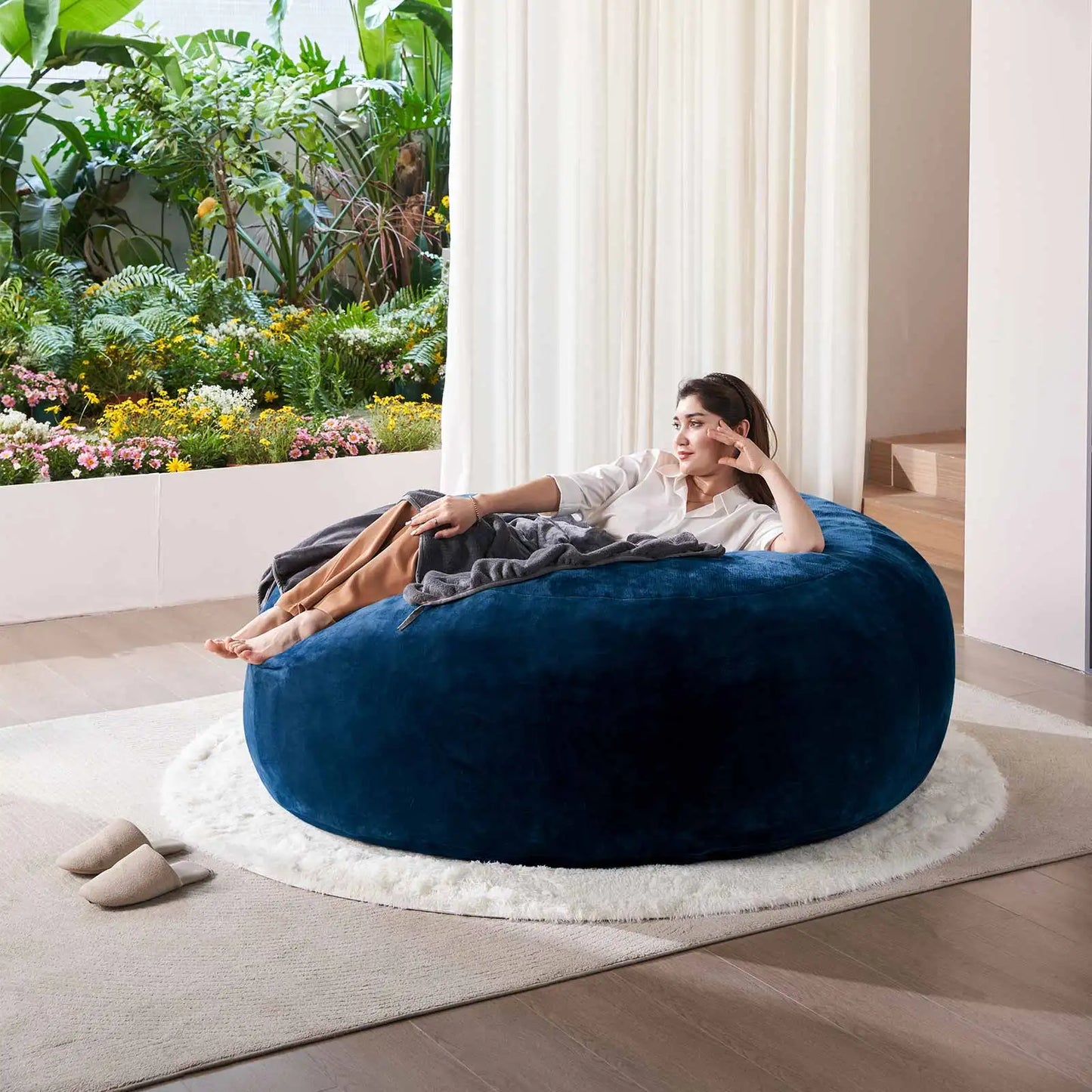 Giant Bean Bag Chair With Filling Included For Living Room