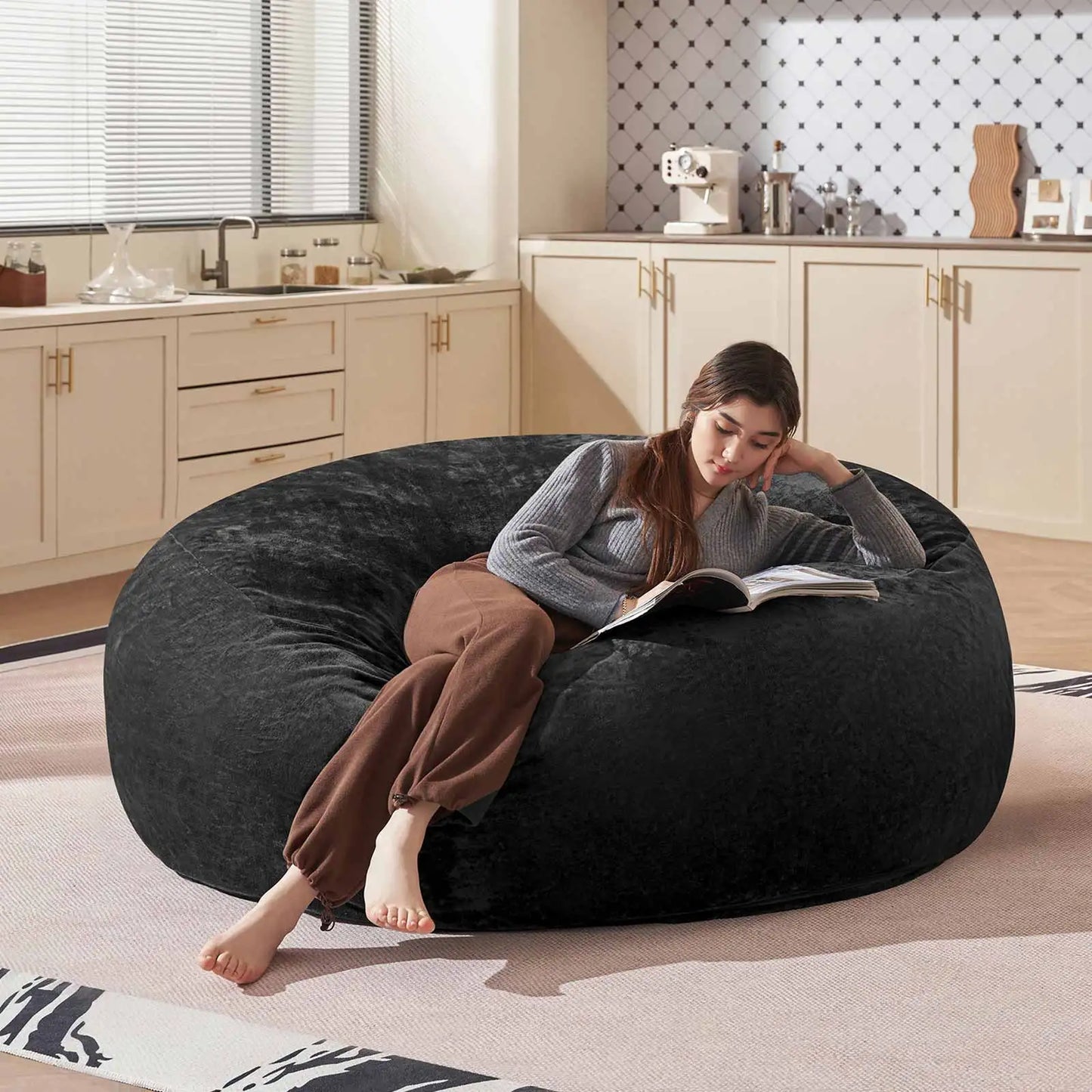 Giant Bean Bag Chair With Filling Included For Living Room