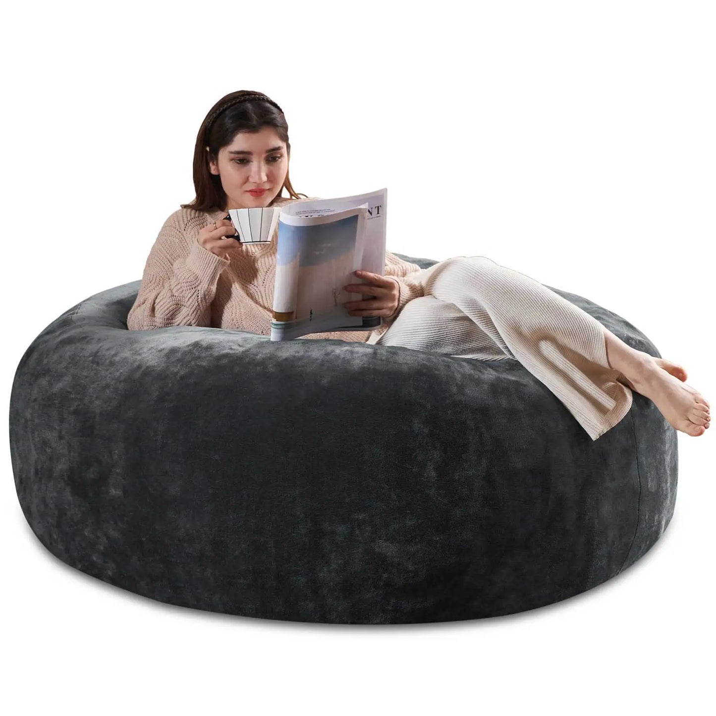 Giant Bean Bag Chair With Filling Included For Living Room