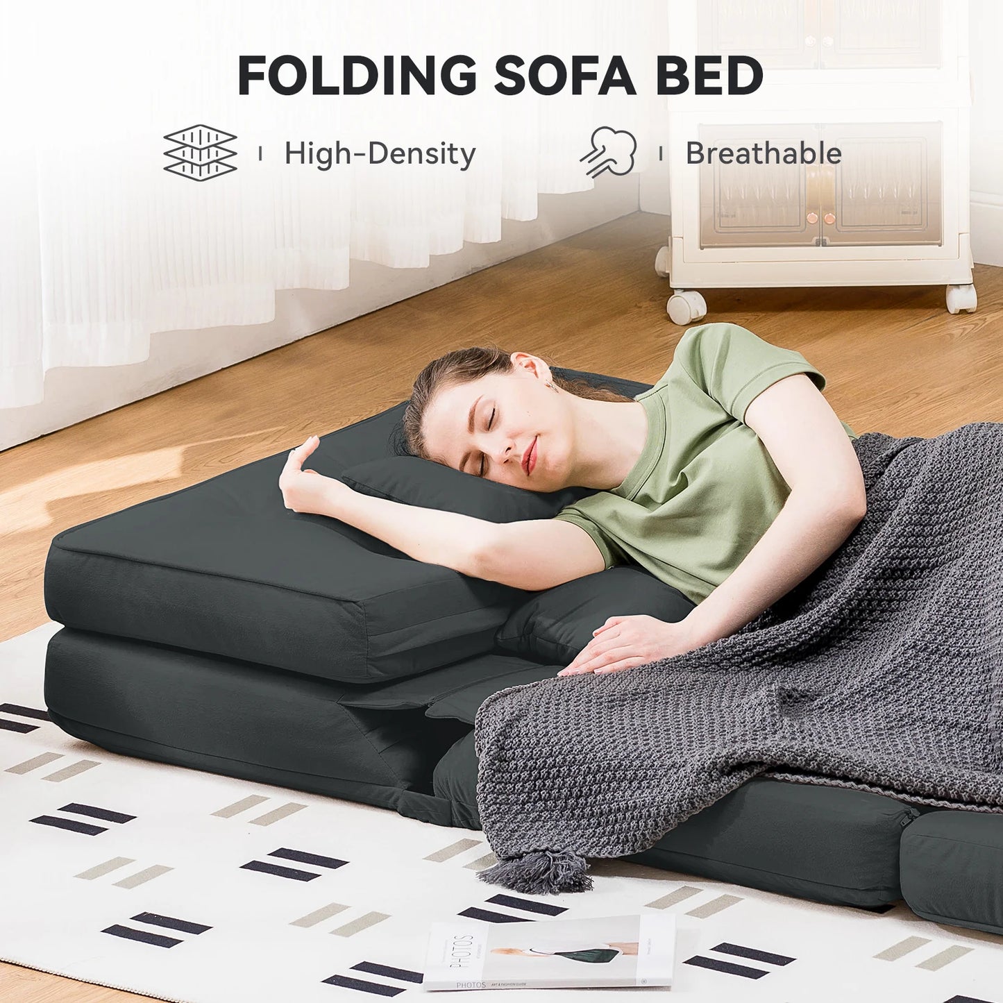 Comhoma Folding Sofa Bed Convertible Sleeper Chair Compact
