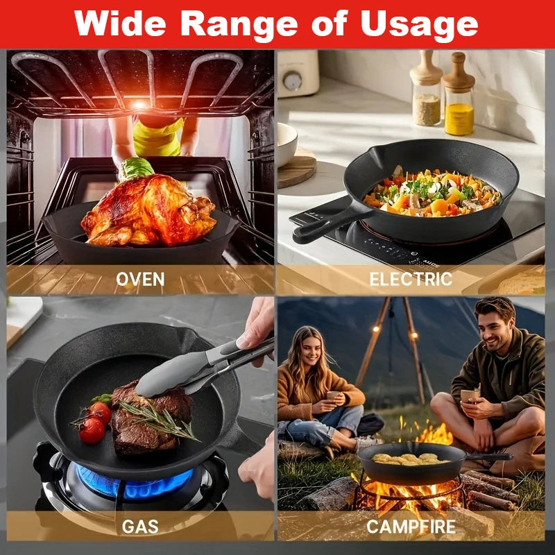 3 Piece Cast Iron Cookware Set Uncoated Cast Iron Pan Collection 6 Inch 8 Inch 10 Inch Cast Iron Skillets Frying Pans