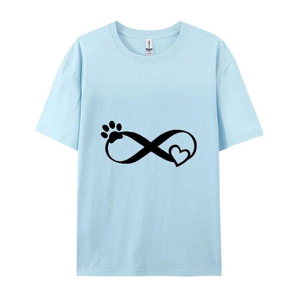 Women Dog Paw Print T Shirt Graphic Cartoon Cute Short Sleeve Tee