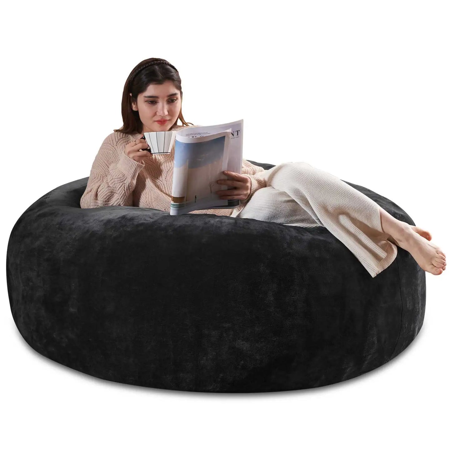 Giant Bean Bag Chair With Filling Included For Living Room