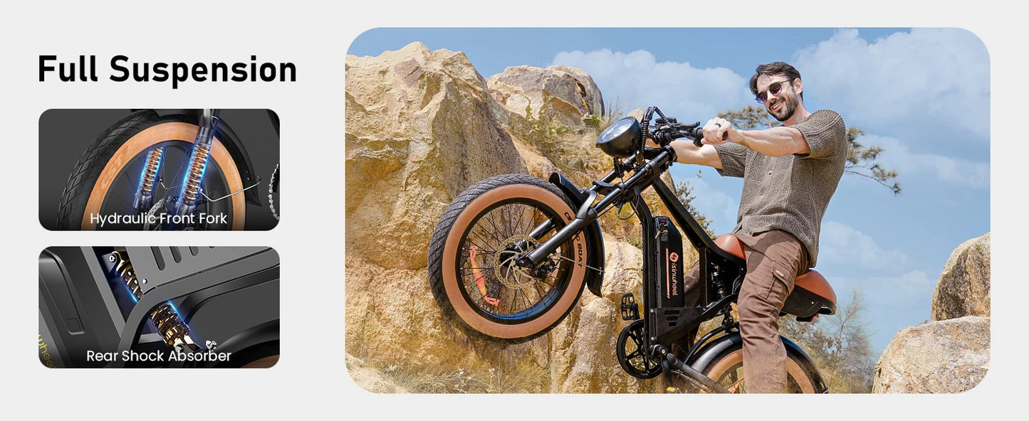 Isinwheel R6 900W Fat Tire Electric Mountain Bike 20 Inch