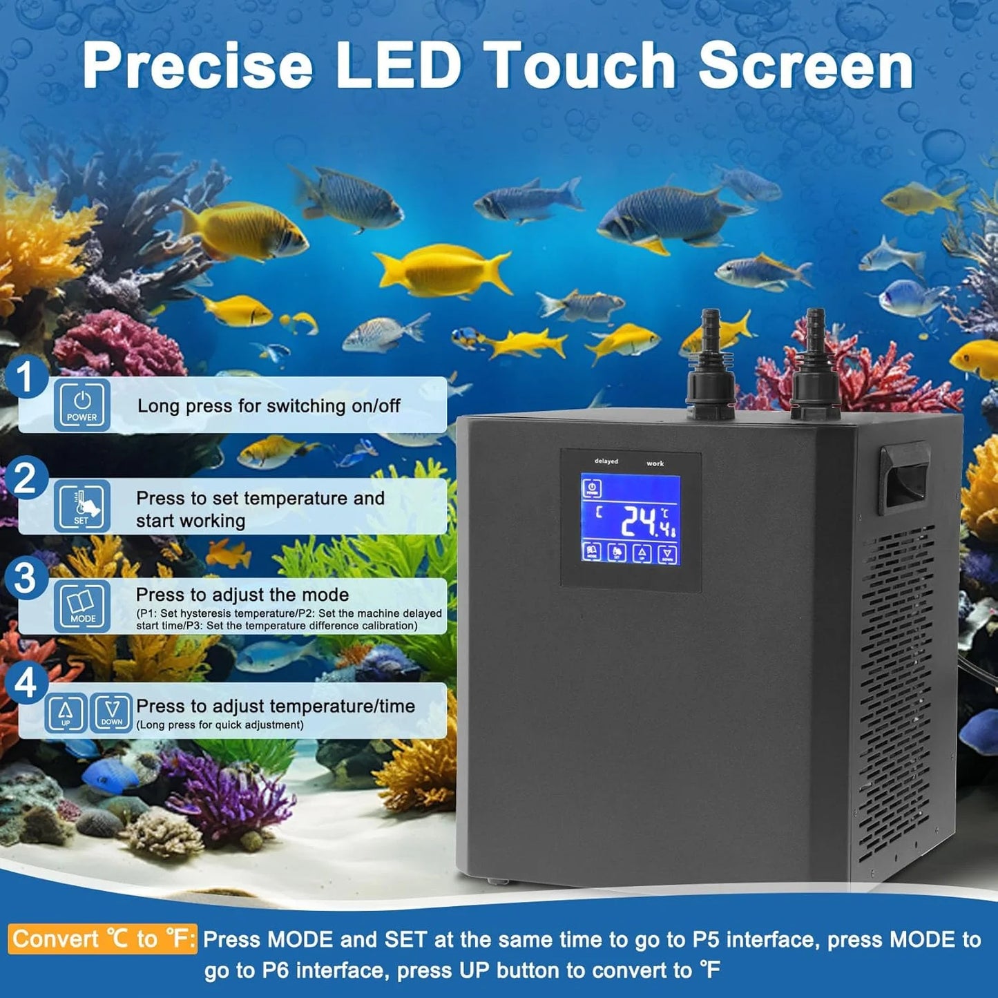 79 Gallon Aquarium Chiller 1/3HP With Remote Pump Axolotl