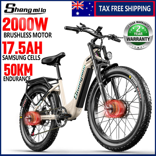 Shengmilo S600 26 Inch Electric Mountain Bike 2000W Dual Motor Fat Tire 17.5Ah