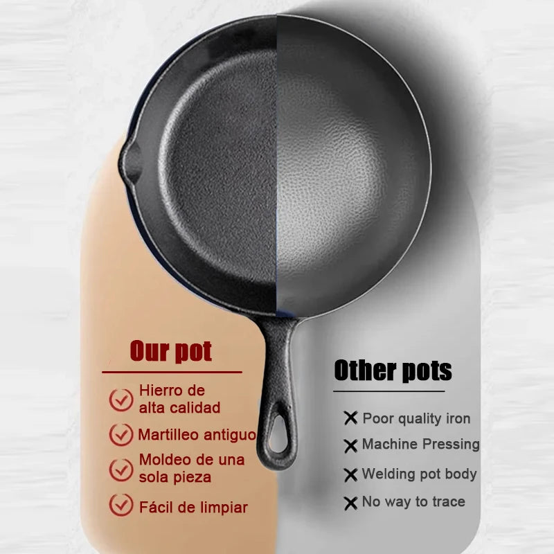 3 Piece Cast Iron Cookware Set Uncoated Cast Iron Pan Collection 6 Inch 8 Inch 10 Inch Cast Iron Skillets Frying Pans