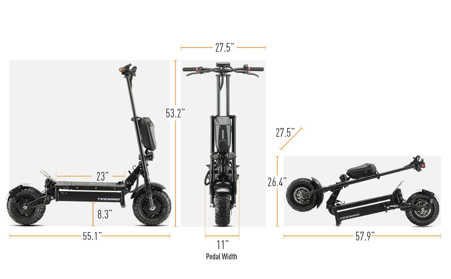 Teewing Z4 Pro Electric Scooter 8000W Folding 60V 40Ah