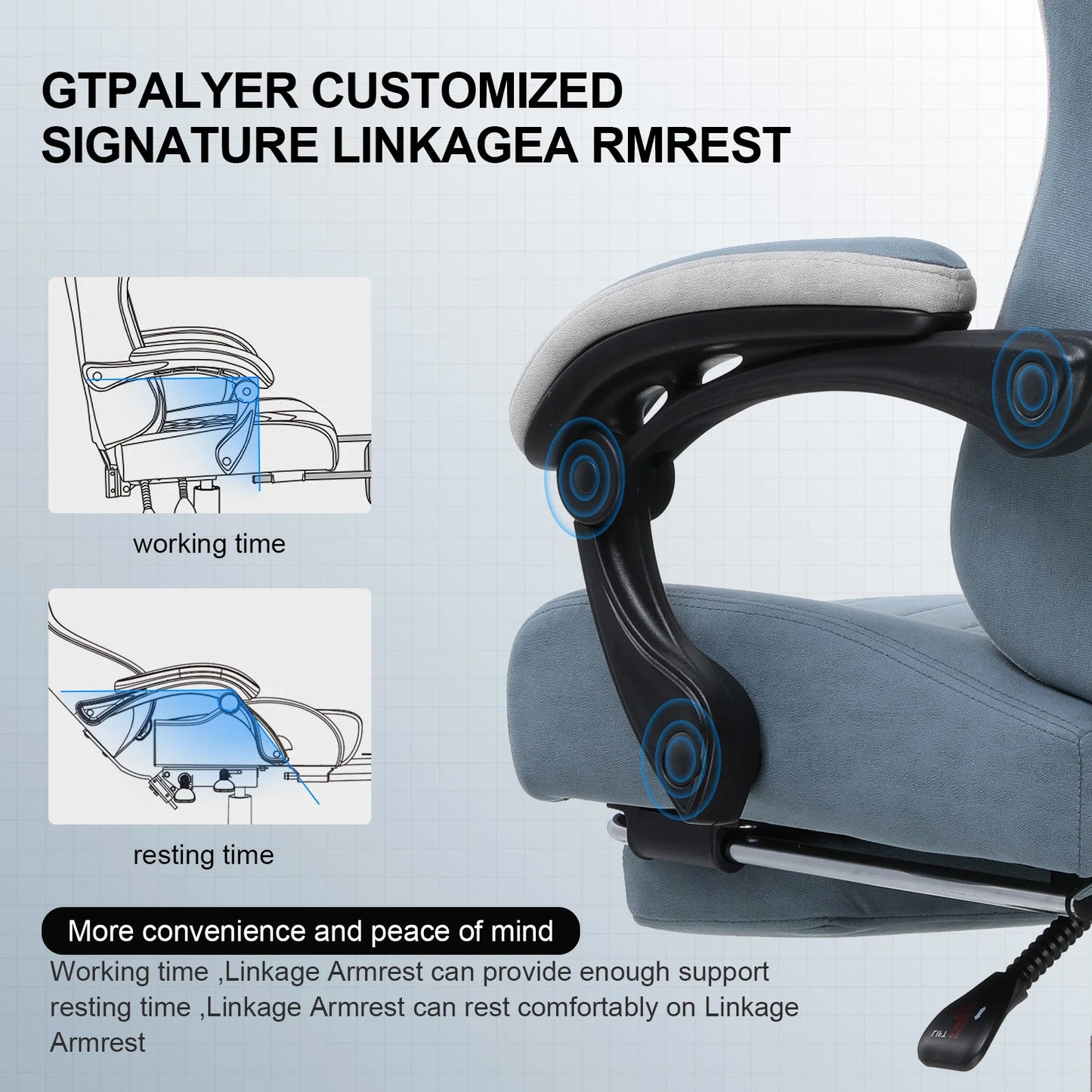 GTPLAYER Ergonomic Gaming Chair with Pocket Spring Cushion and Lumbar Support