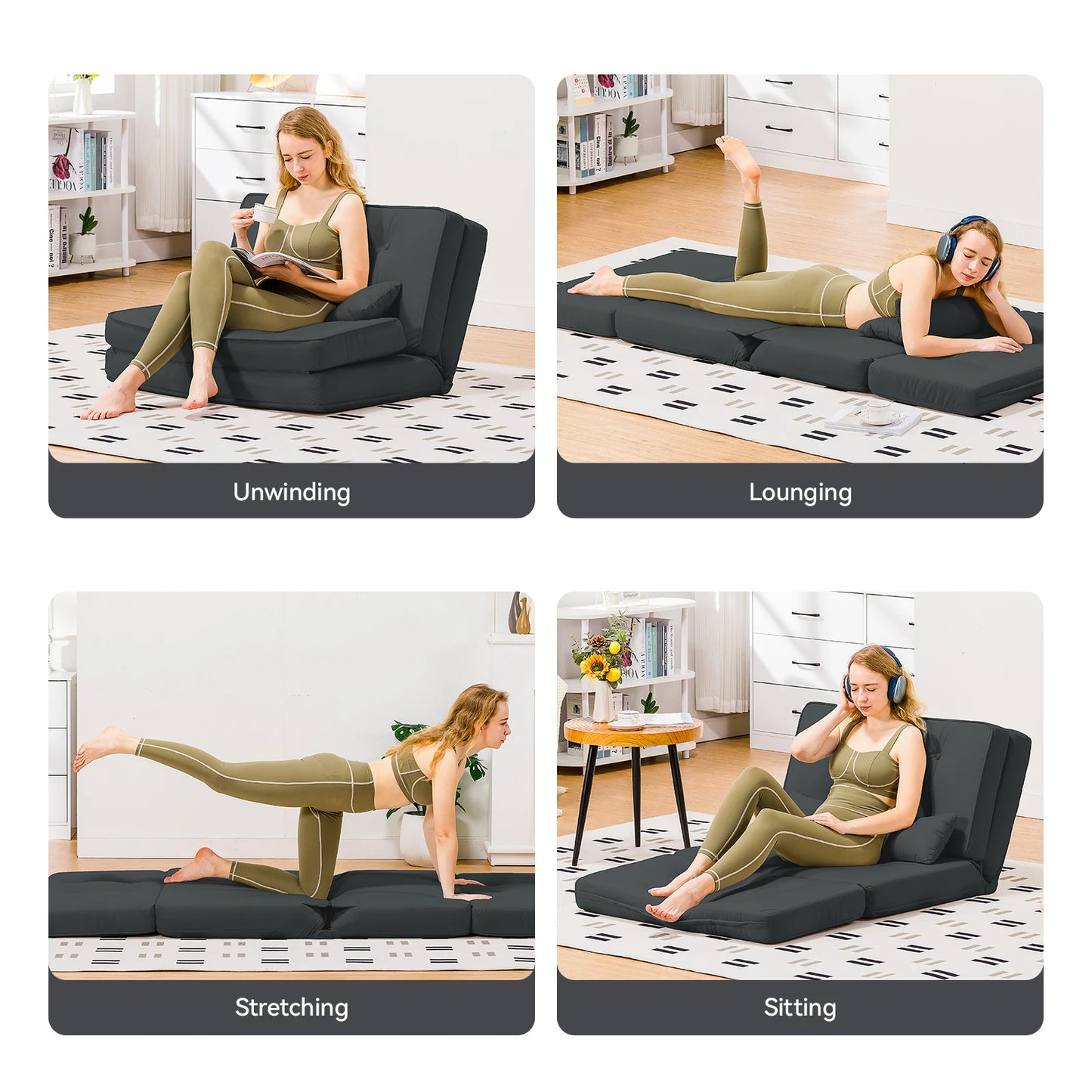 Comhoma Folding Sofa Bed Convertible Sleeper Chair Compact