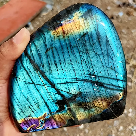Stunning Labradorite Quartz Free Form For Home Office Decor