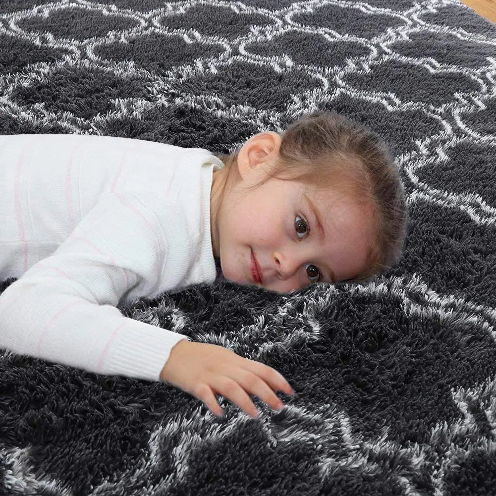 Large Shag Area Rugs for Bedroom Super Soft Plush Fluffy Carpet Non Slip Indoor Floor Rug for Kids Nursery Girl