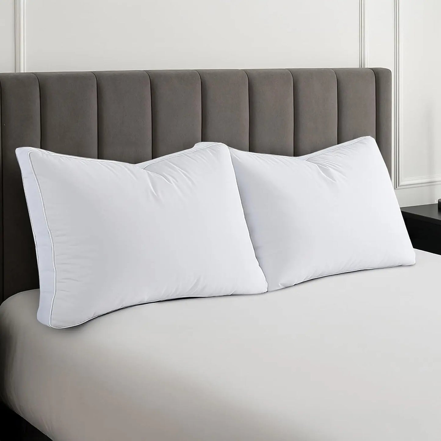 Lux Decor Bed Pillows Set Of 2 Hotel Quality Gusseted Down Alternative