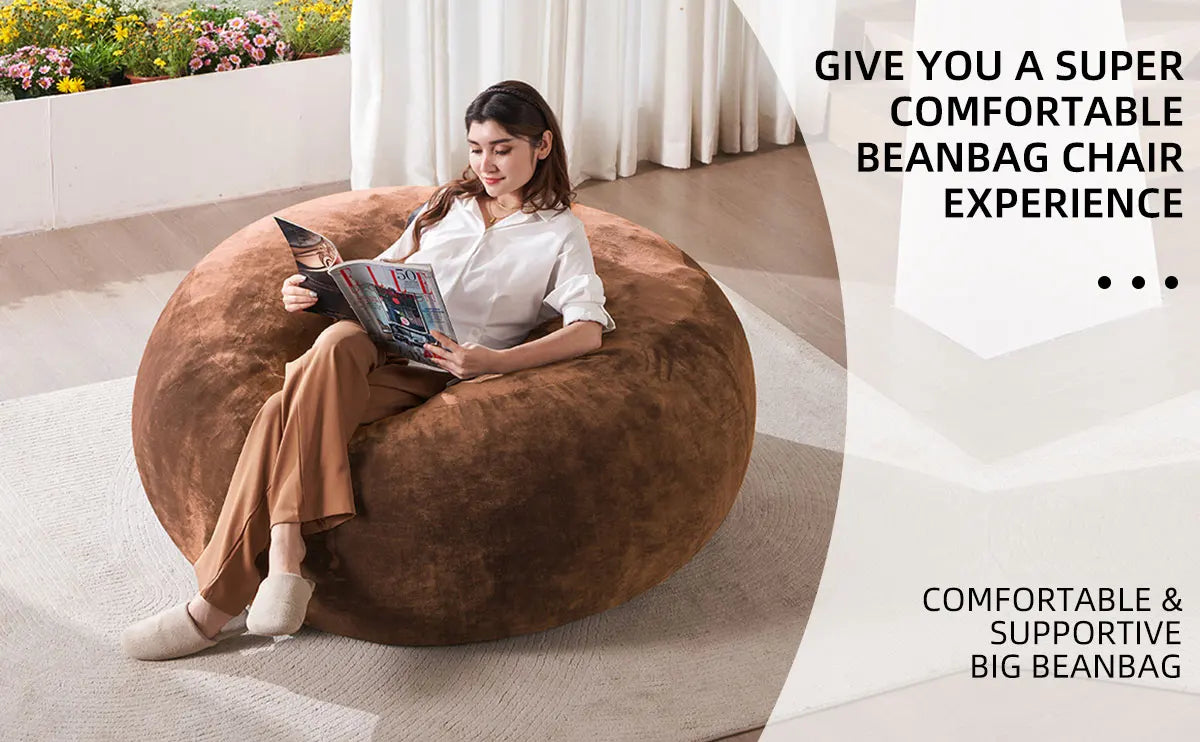Giant Bean Bag Chair With Filling Included For Living Room