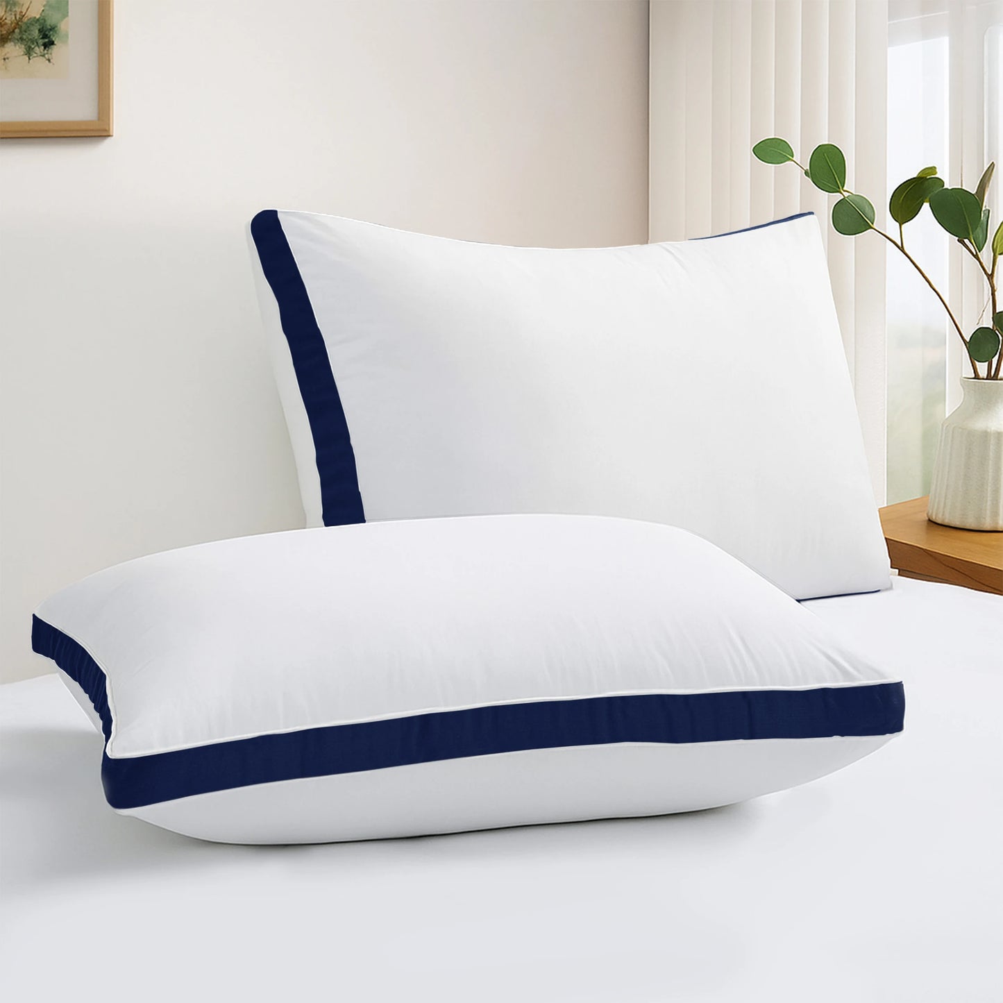 Lux Decor Bed Pillows Set Of 2 Hotel Quality Gusseted Down Alternative