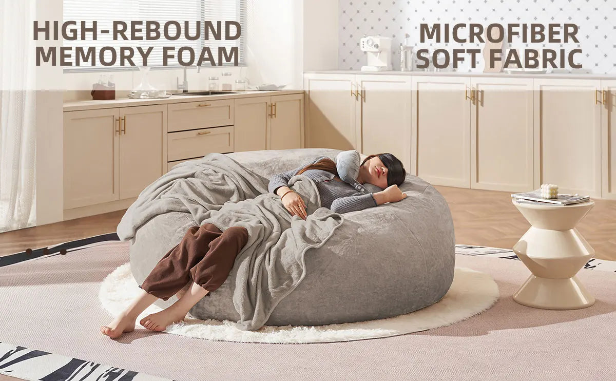 Giant Bean Bag Chair With Filling Included For Adults Living Room Bedroom Dorm