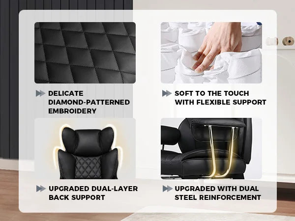 Big and Tall Gaming Chair With Pocket Spring Lumbar Support And Footrest