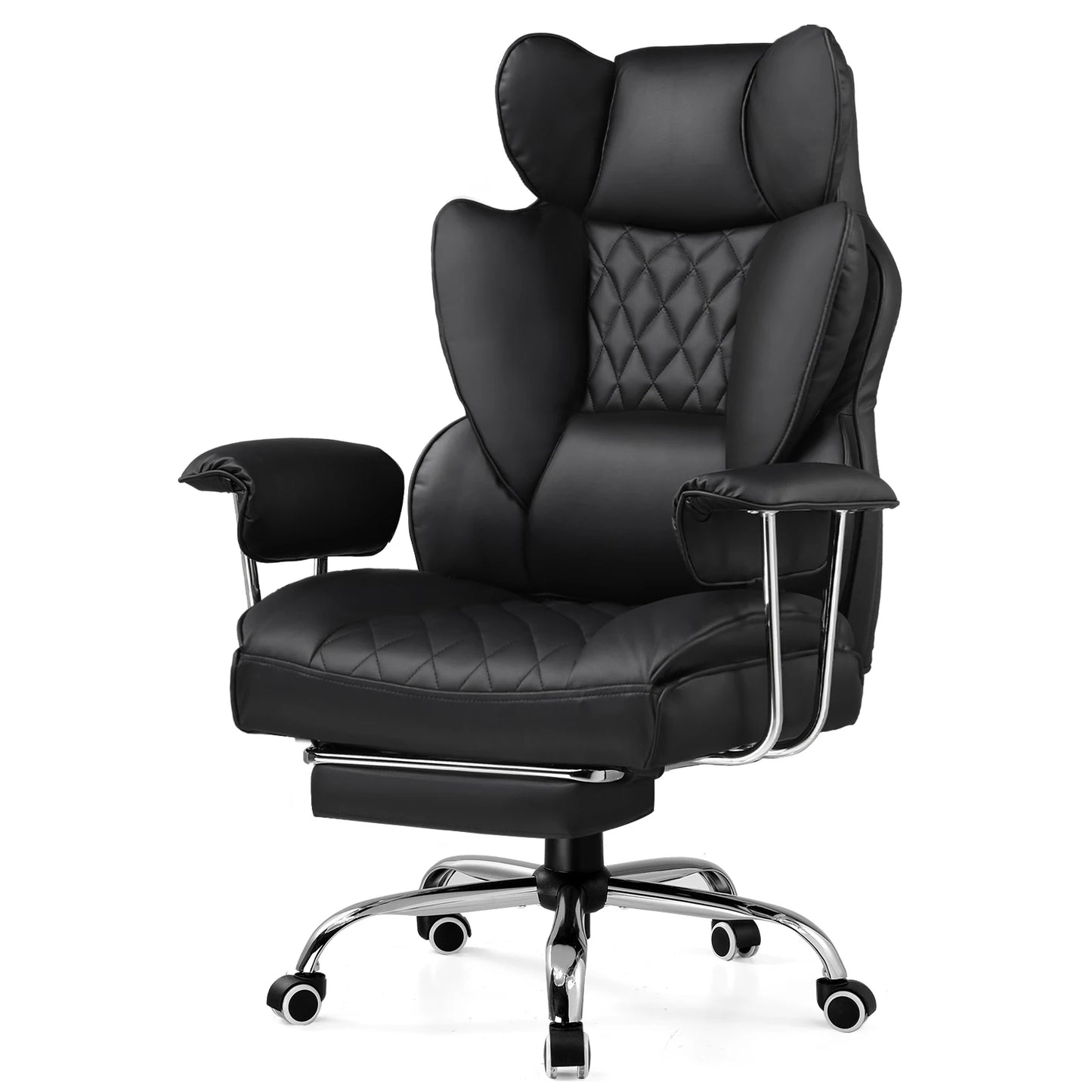 Big and Tall Gaming Chair With Pocket Spring Lumbar Support And Footrest
